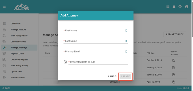 Account Center Attorney Details