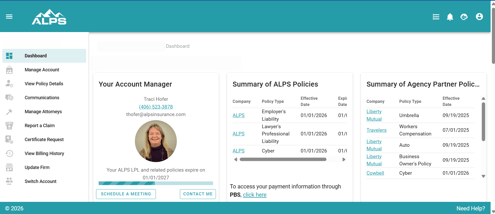 Account Center Dashboard Clean
