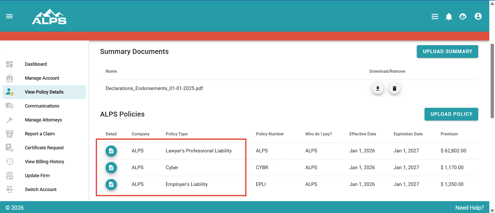 Account Center View Policy Download