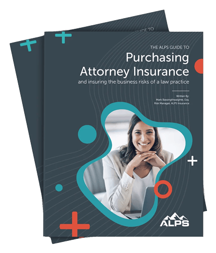 3d mockup of ALPS' guide to purchasing attorney insurance