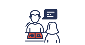 Line icon of two people having verbal dispute