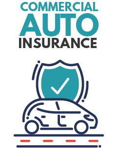 Teal and orange icon depicting commercial auto insurance