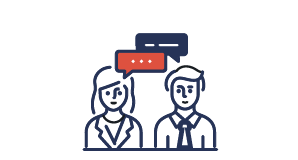 Line icon of two people having conversation