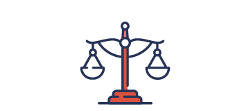 Line icon of scales of justice